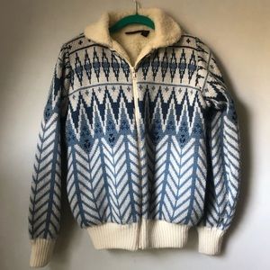 Vintage ‘80s/‘90s Sherpa Lined Fair Isle Sweater